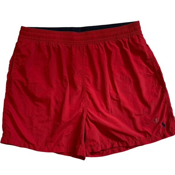 Polo Ralph Lauren Swim Trunk Shorts Mens 2XL RED Lined Pockets Preppy Lifeguard - Picture 1 of 10